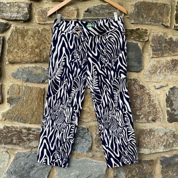 NWOT Lilly Pulitzer palm beach fit luxury capri in bright navy size 2 - Picture 1 of 6